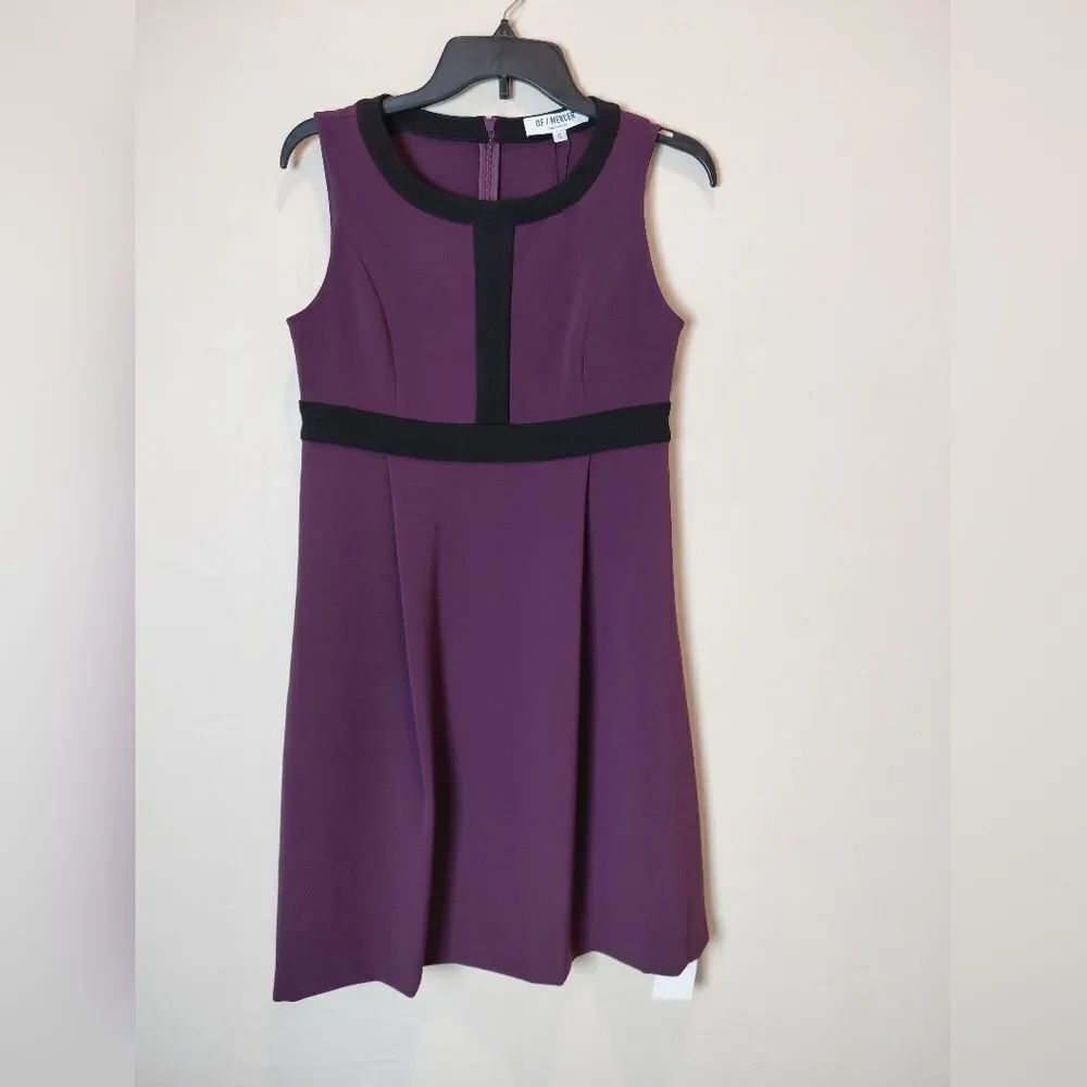 Of/ Mercer Plum and Black Dress Size Small NWT With Pockets New York Pleated